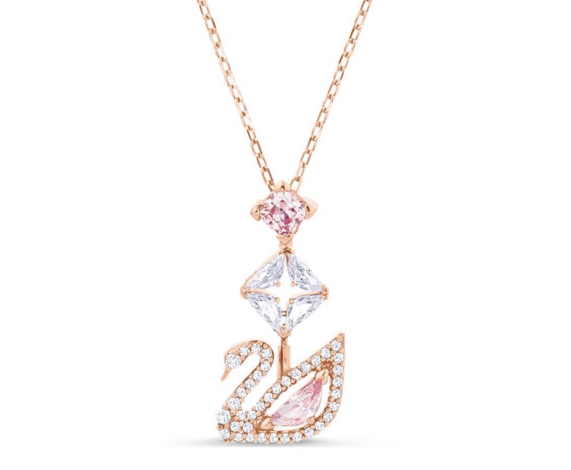 Swrovski Dazzling Swan Y necklace Swan, Pink, Rose gold-tone plated 5473024