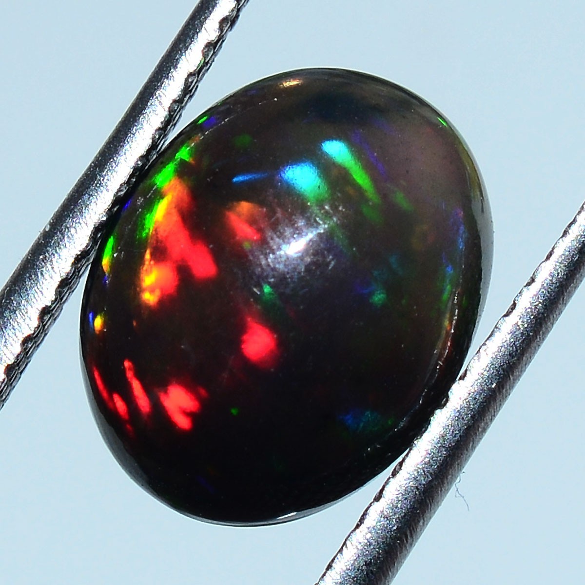 2.69 Cts Natural Ethiopian Black Opal Play of Colors Cabochon Loose Gemstone