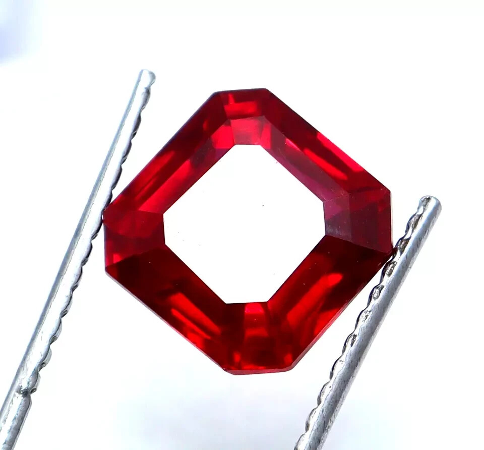 4.70 Ct Natural Flawless Red Ruby Certified Asscher Cut Loose Stunning Gemstone
