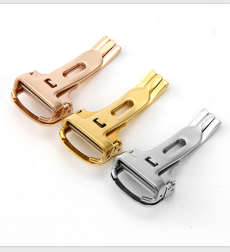 For Cartier stainless steel folding buckle metal butterfly clasp12 14 16 18 20mm