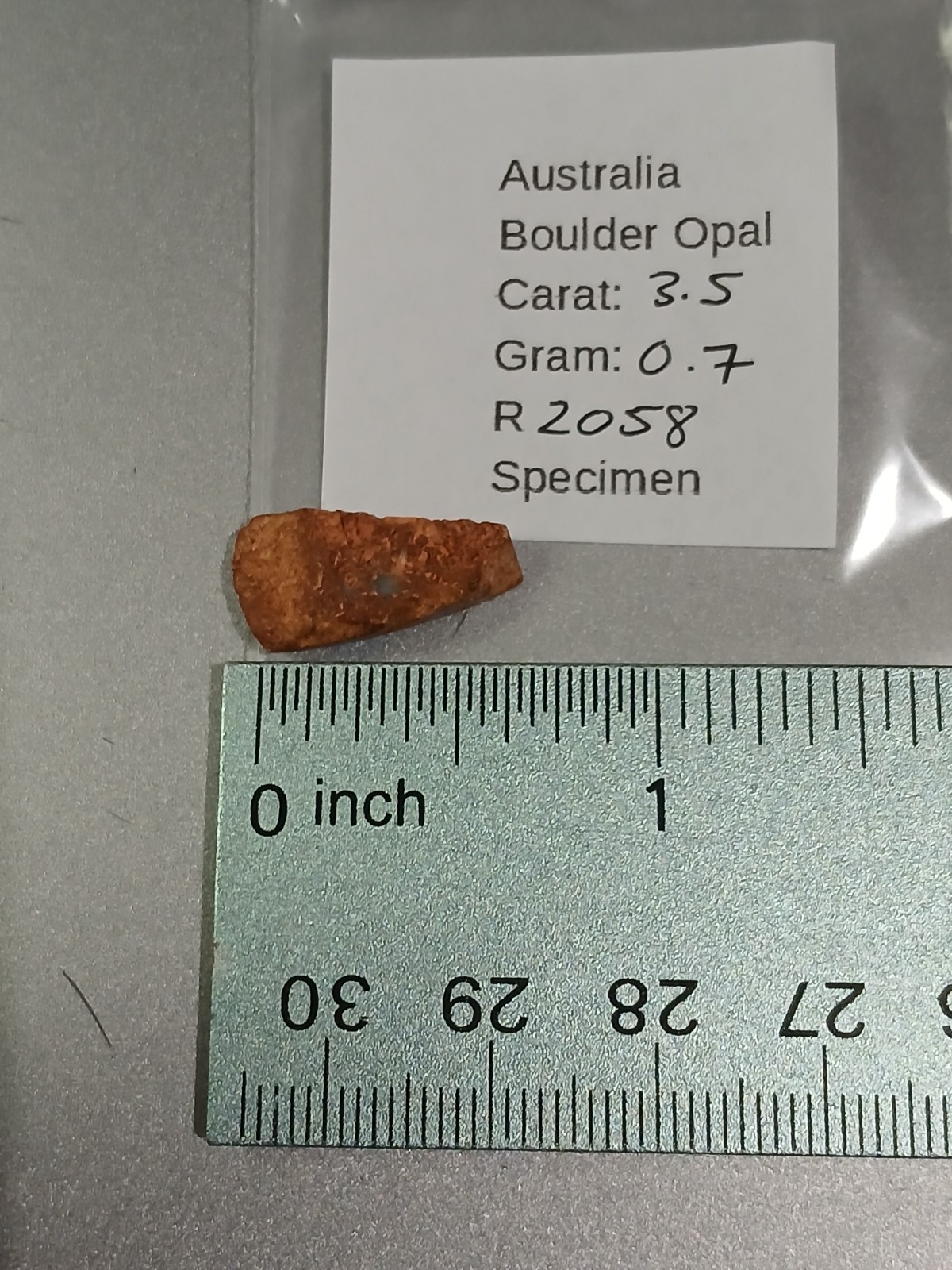 Australia Boulder Opal Unknown Field R2058 Specimen 3 Carat