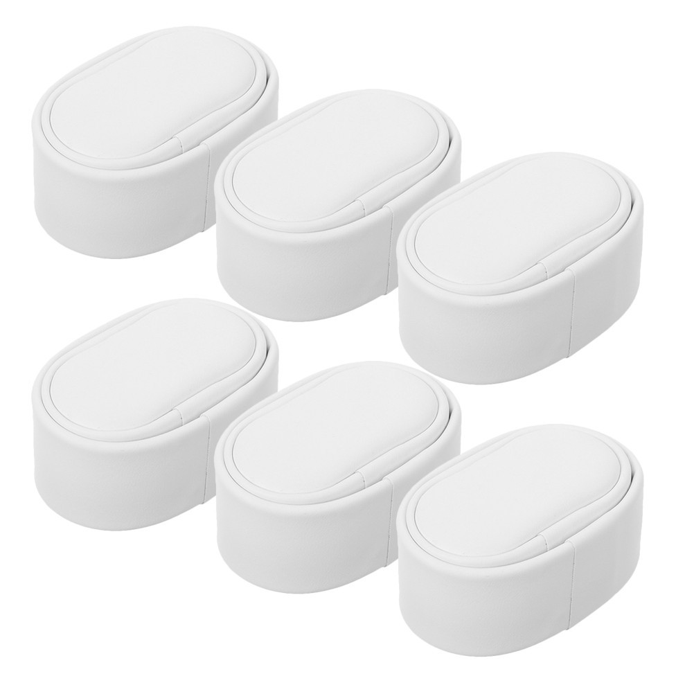 6Pcs Small White Watch Display Pillows Soft PU Cushions for Jewelry Cases