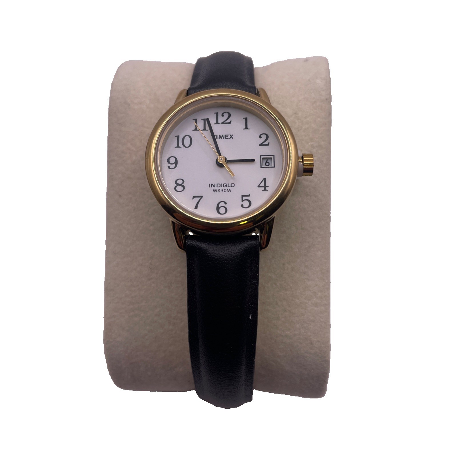 Timex Women’s Leather Watch Gold and Black Leather – T2H341- No Box