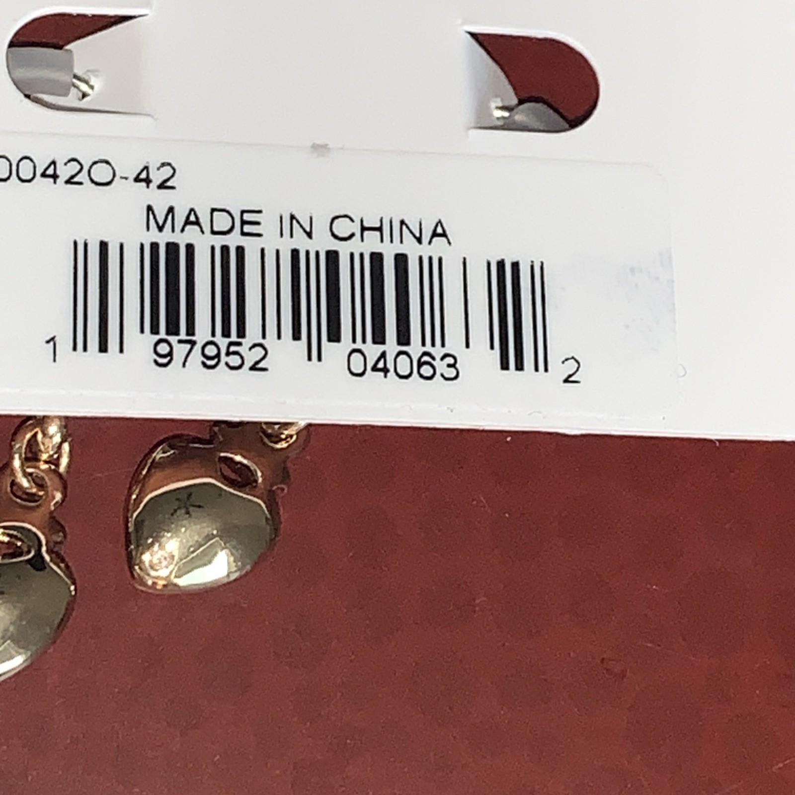 NEW JUICY COUTURE earrings small HOOP with hanging heart, latch back G/T new