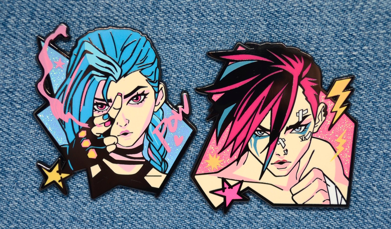 Jinx Vi League of Legends LoL Arcane Enamel Pins Gaming Anime Collectibles