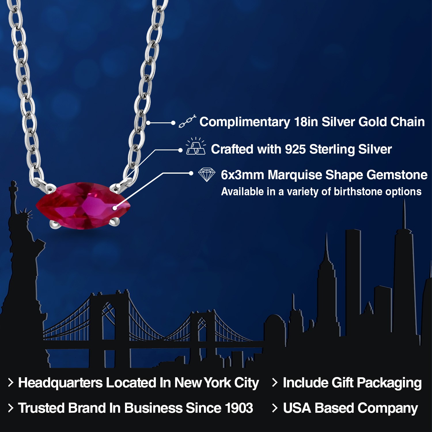 925 Sterling Silver Created Ruby Pendant Necklace for Women | 0.30 Cttw |