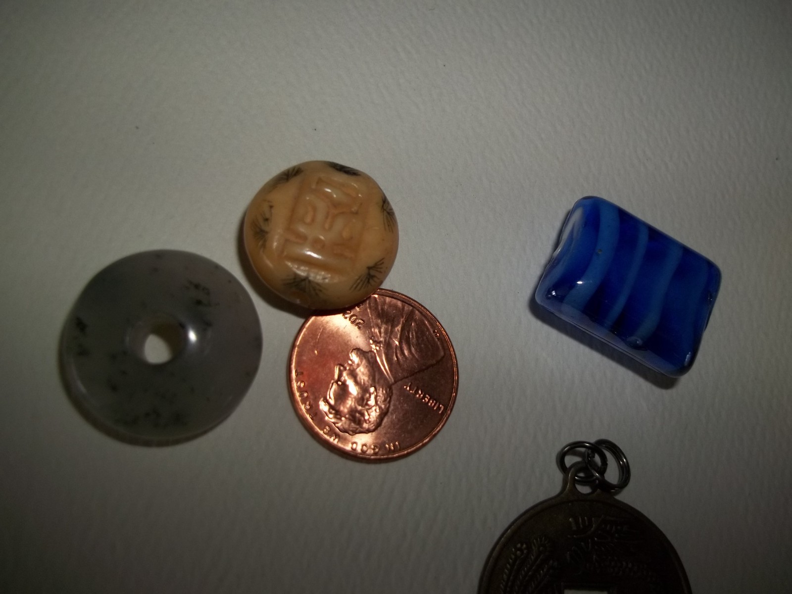 Asian style bead lot carved resin jade look glass craft beads ojime style
