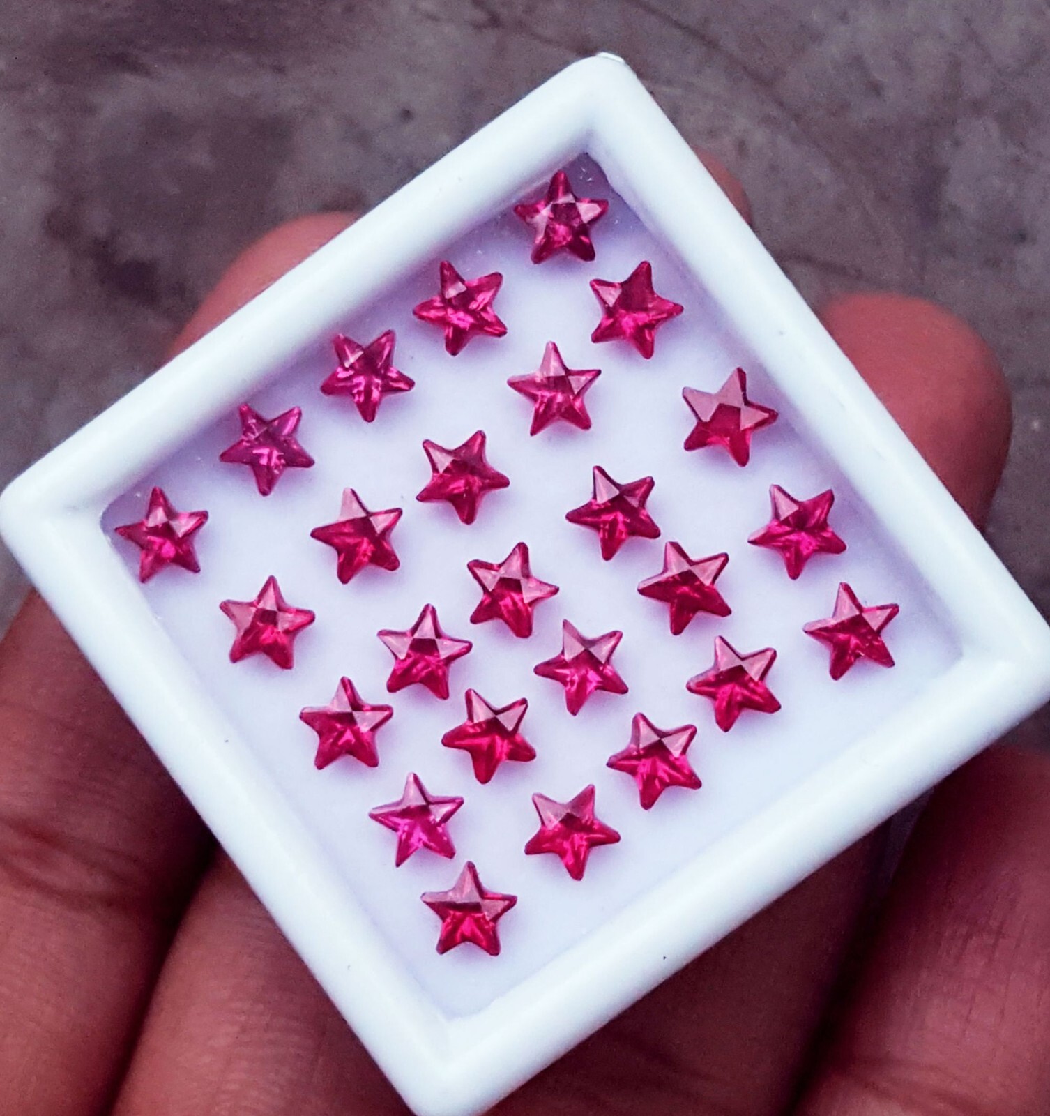 7 MM 5 Pcs Natural Red Ruby Star Cut Certified Loose Gemstone Lot
