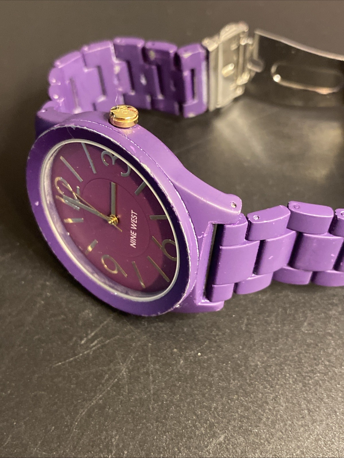 Nine West Women’s Purple Bracelet Watch Quartz NW/1678YF New Battery