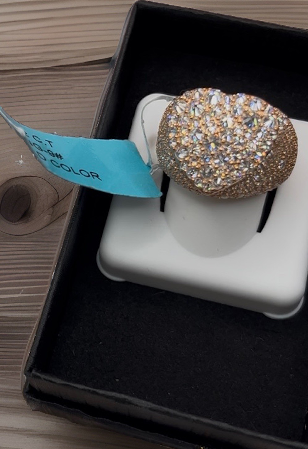1 of 1 7.2Ct Rose🌹Gold/925 Reverse hand Set VVSD1 Moissanite Size 9 Ring