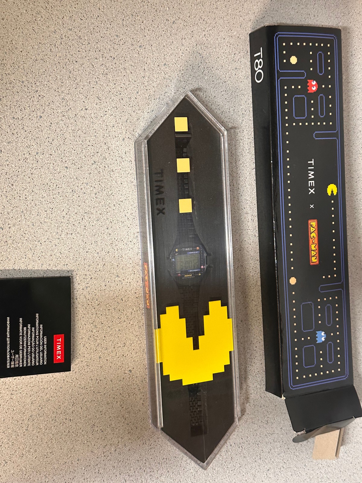 Timex Pac-Man T80 Digital Watch Black Unisex Retro Video Game Indiglo