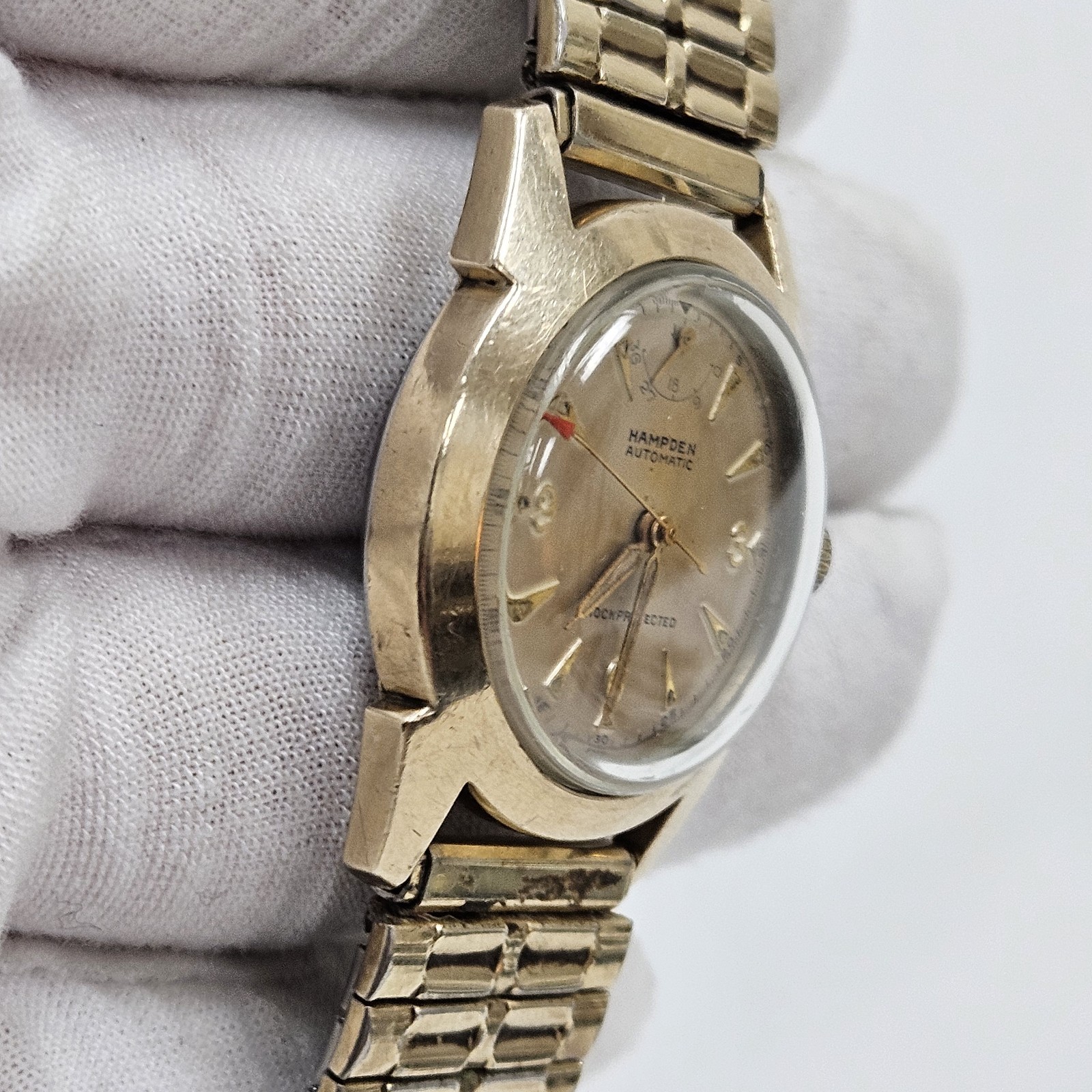 Vintage Hampden Automatic Power Reserve Indicator Mens Wrist Watch Rare AS-IS