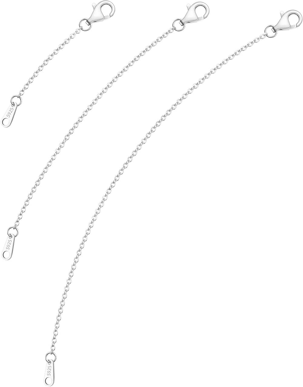 VANBARIS Sterling Silver Necklace Extenders for Women Silver Chain Extension Bra