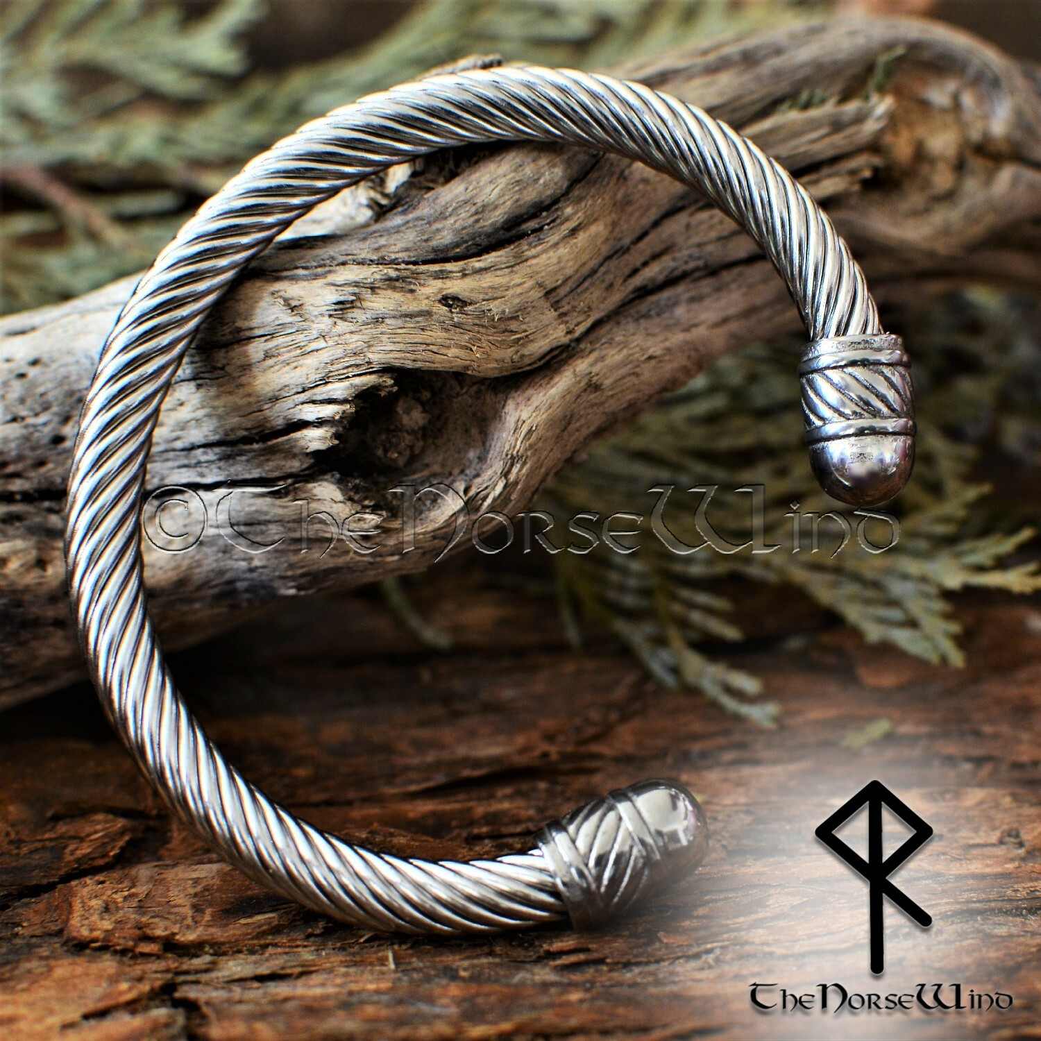 Solid Viking Bracelet Stainless Steel Cuff Norse Arm Ring Torc Viking Jewelry