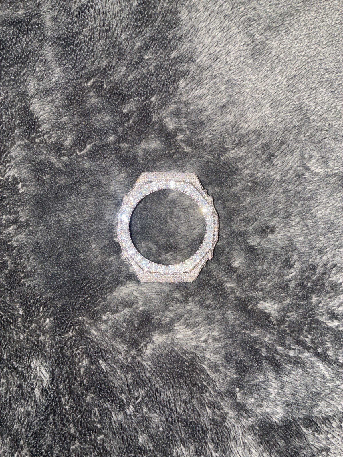 Custom Iced Out G-Shock GA-2100 White | VVS Moissanite Silver Bezel 11CT | 30g
