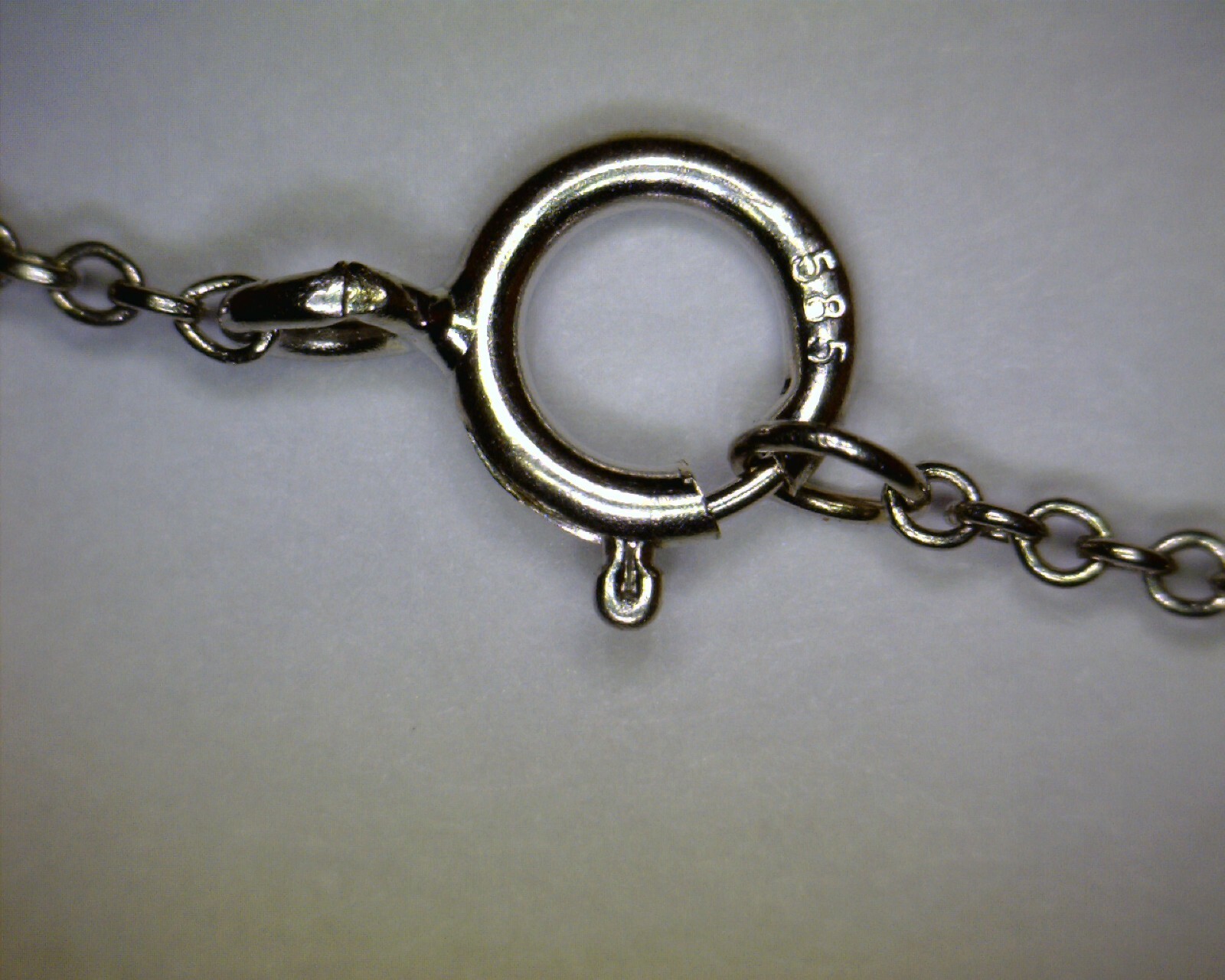 12.5″ 14K White Gold 1.0mm Child’s Rolo Chain Necklace – 0.817 grams