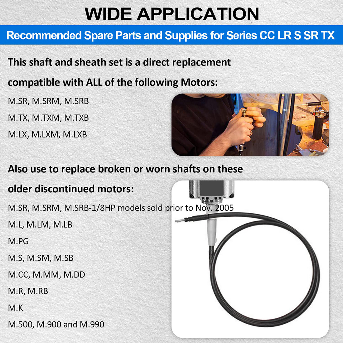 For Foredom Flexshaft Inner Shaft & Outer Sheath Set for CC LR S SR TX Series