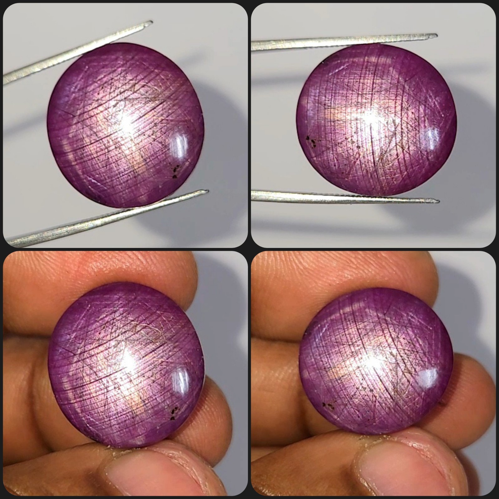 Natural Star Ruby 26.75 ct Pink Oval Cabochon untreated loose gemstone