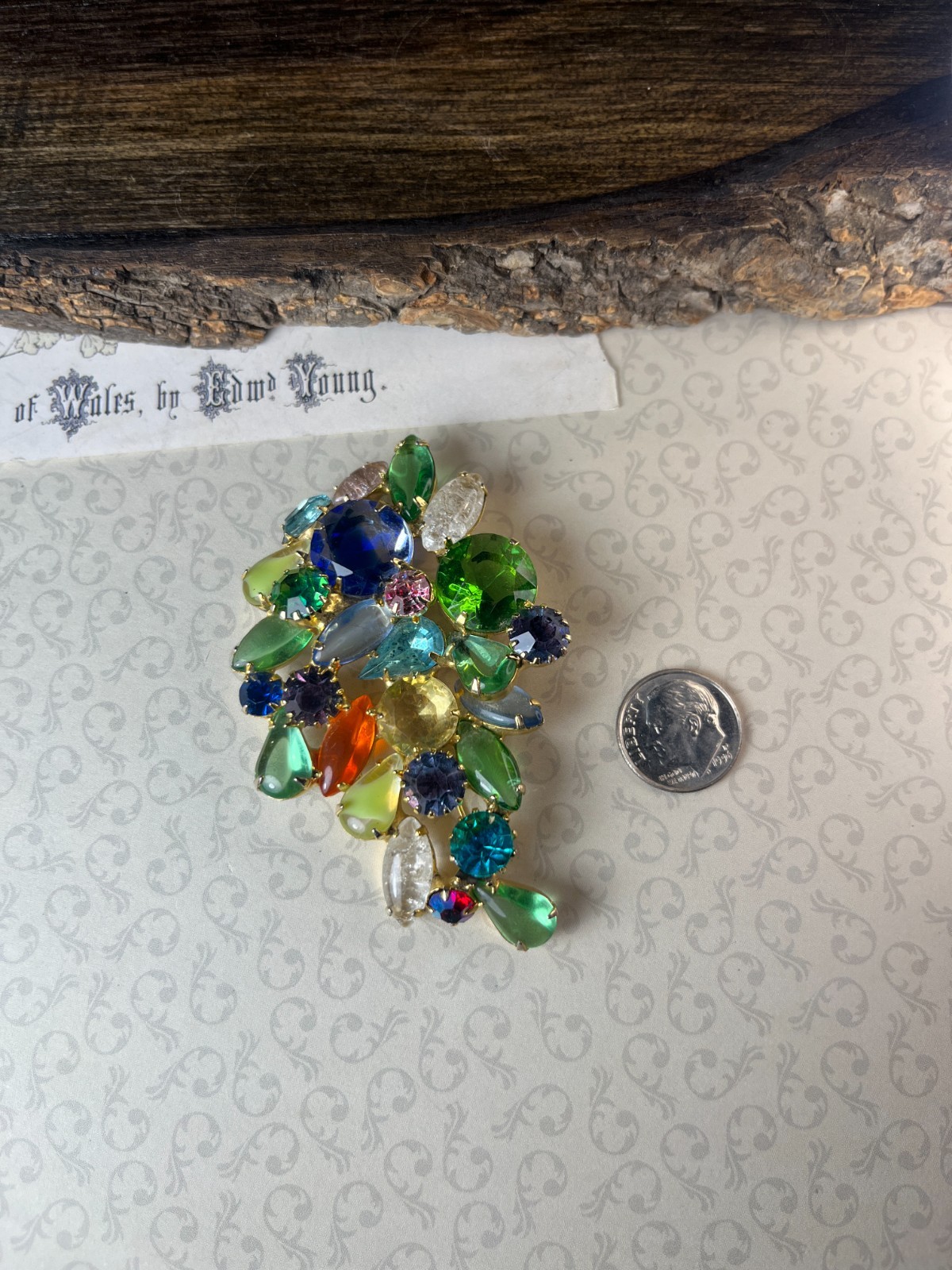 Vintage Juliana Costume Colorful Rhinestone Fruit Salad Brooch V1046