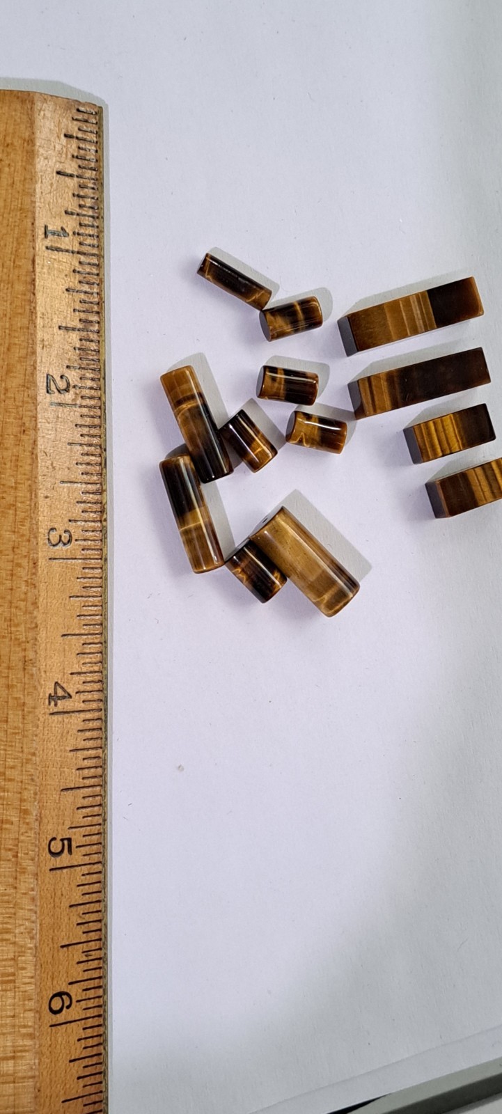 Lot of Tiger Eye Tube Stones As Pictured Nice Stones