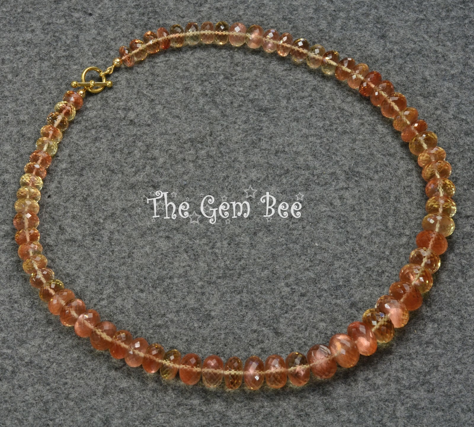 Rare Large 425CT 8.3mm-14.2mm Oregon Sunstone Faceted Size Rondelle Beads 18″ St