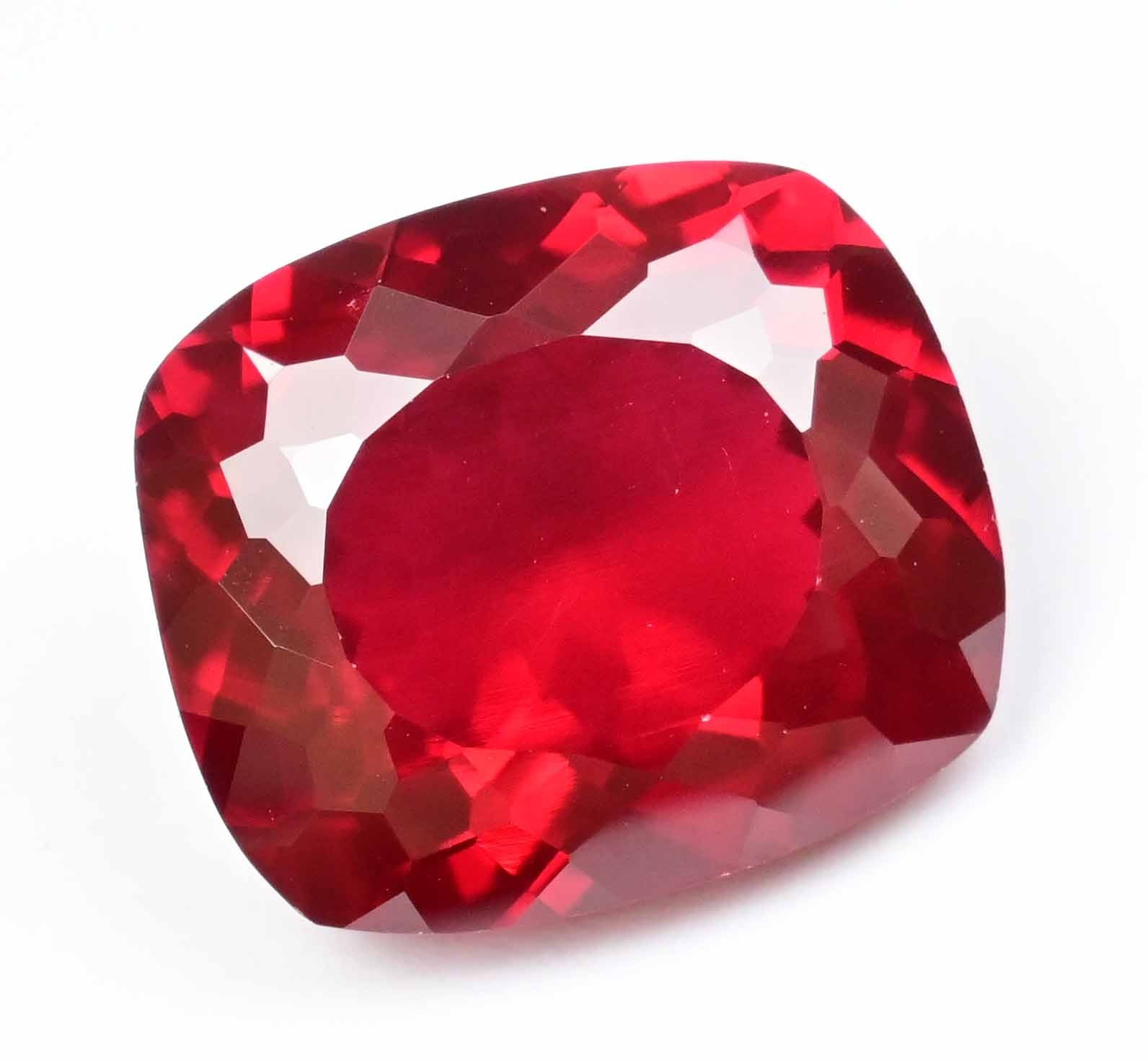 22.65 Ct Natural Mozambique Red Ruby Cushion Certified Flawless Loose Gemstone