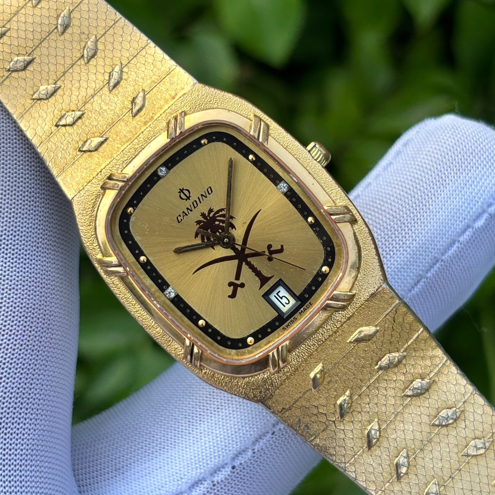 Rare Vintage Candino Saudi Arabia Logo Sapphire Crystal Swiss Men’s Quartz Watch
