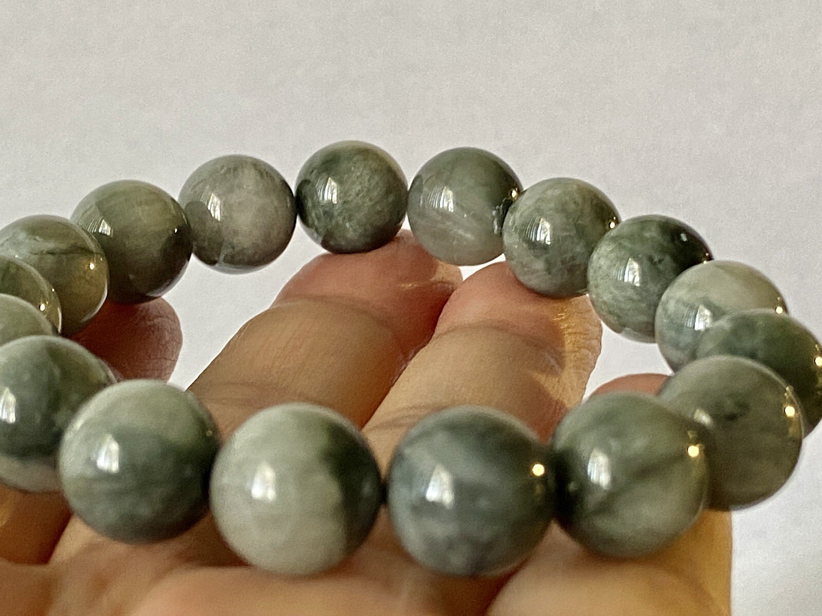 7.4″ “Lux Sheen/Extra Grade”~ Grey CHRYSOBERYL CAT’S EYE Bracelet P1407
