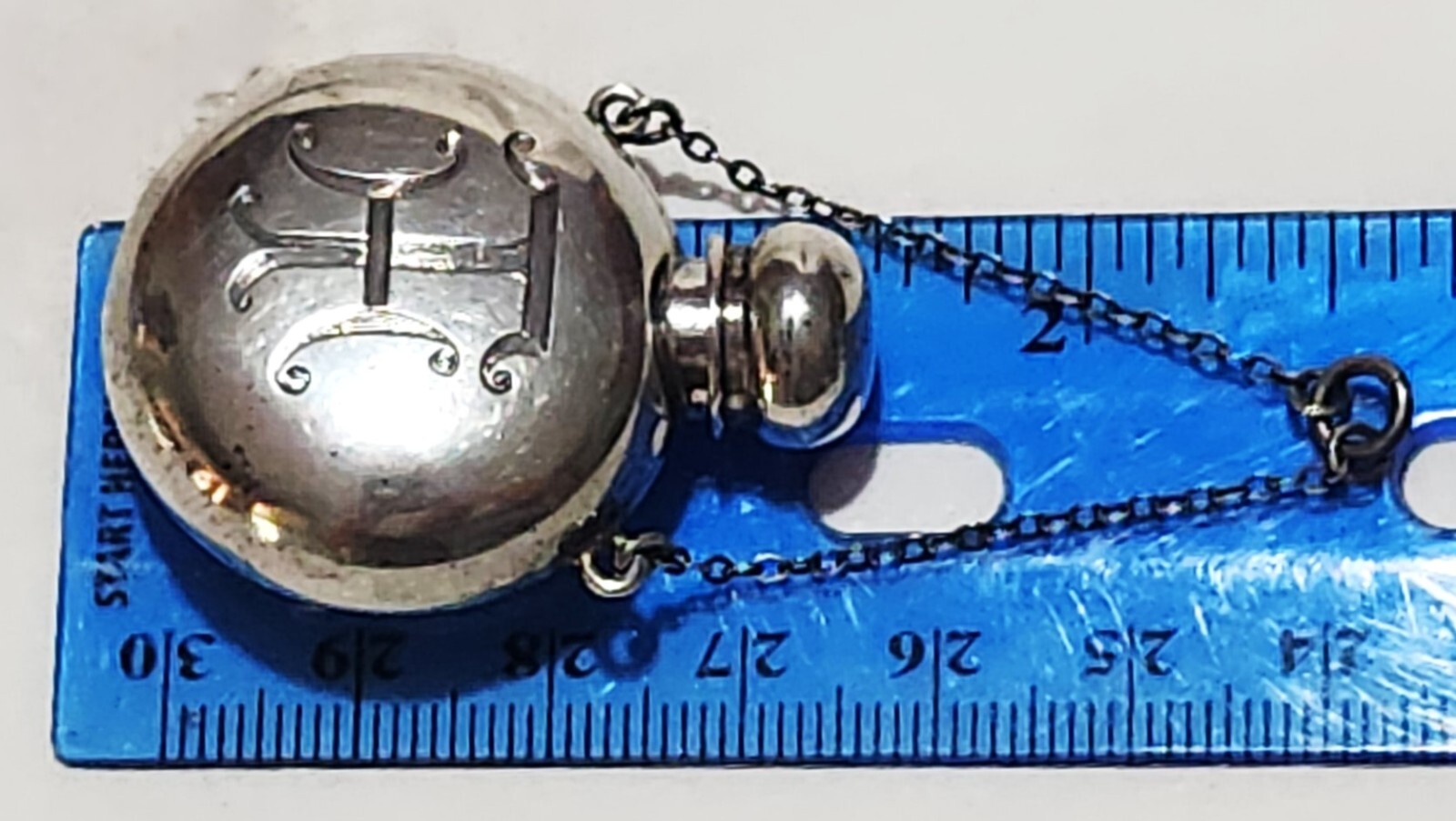 Theodore Foster & Bro F & B Sterling Silver Chatelaine Perfume Flask Pendant