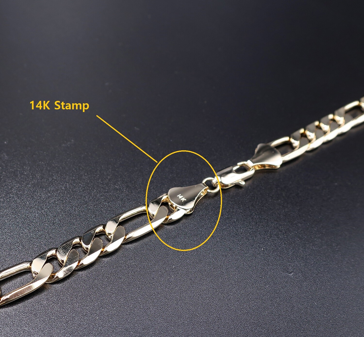14k Italian Figaro Link Chain 8mm 9mm 10mm Necklace Bracelet Gold Plated