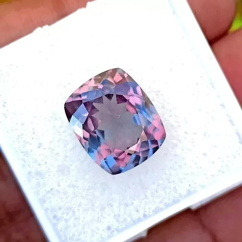 NATURAL Loose Montana Bi-Color Change Sapphire Cushion Cut GEMSTONE 10.00 Ct