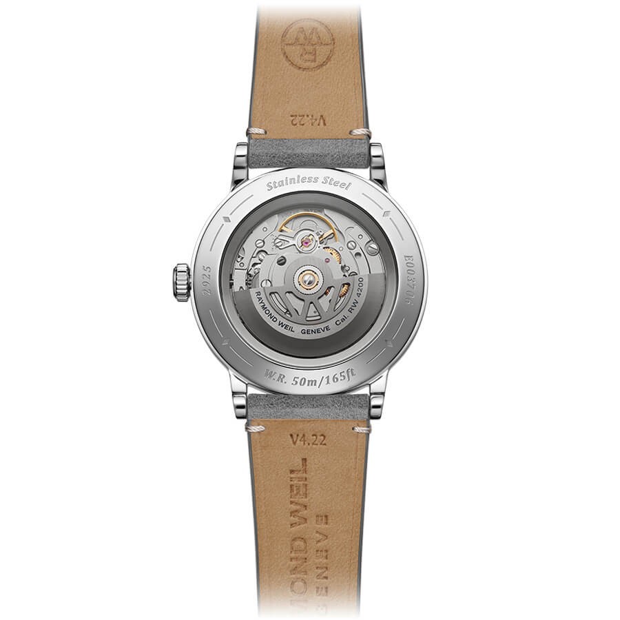 Raymond Weil Millesime Salmon Sector Dial Grey Leather Strap 2925-STC-80001