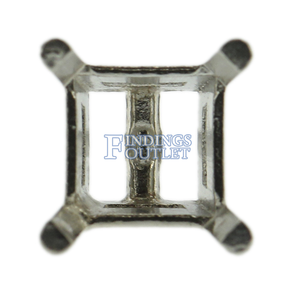 Platinum Princess Stud Earring Mounting Setting Heavy Screw Back Post 4 Prong