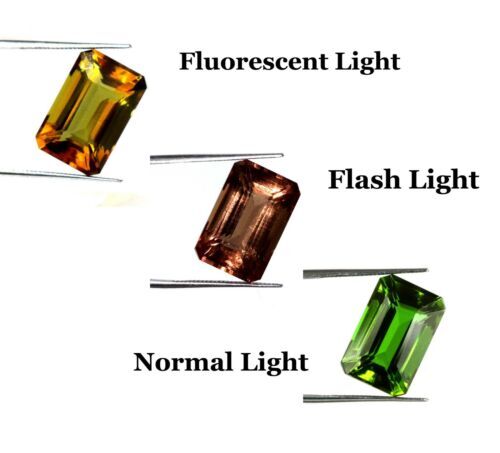 Certified 6.70 Ct Natural Emerald Cut Zultanite Color Changing Loose Gemstone