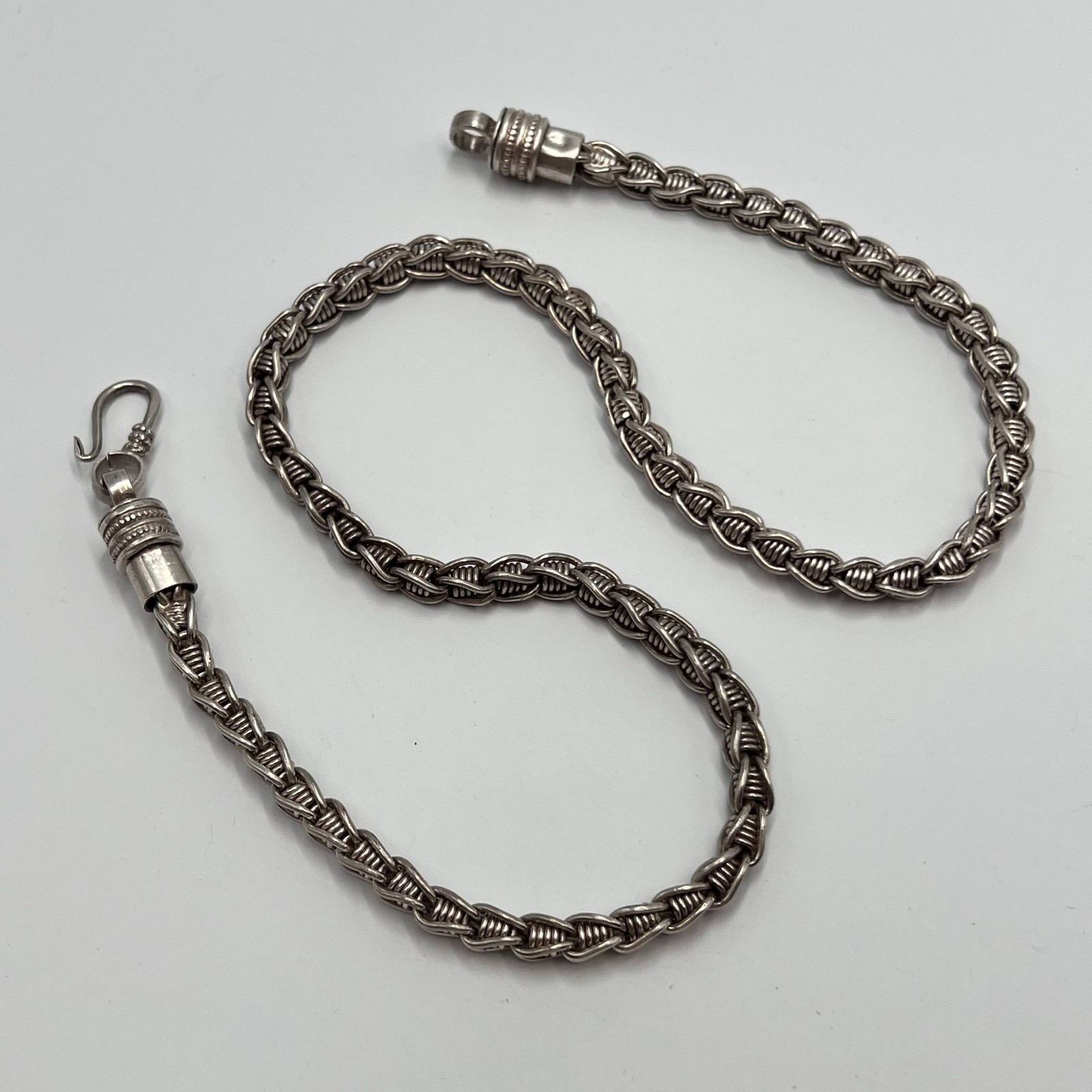 Vintage 925 Sterling Silver Chain Necklace 56.9g 50cm Hook Clasp Unisex Signed