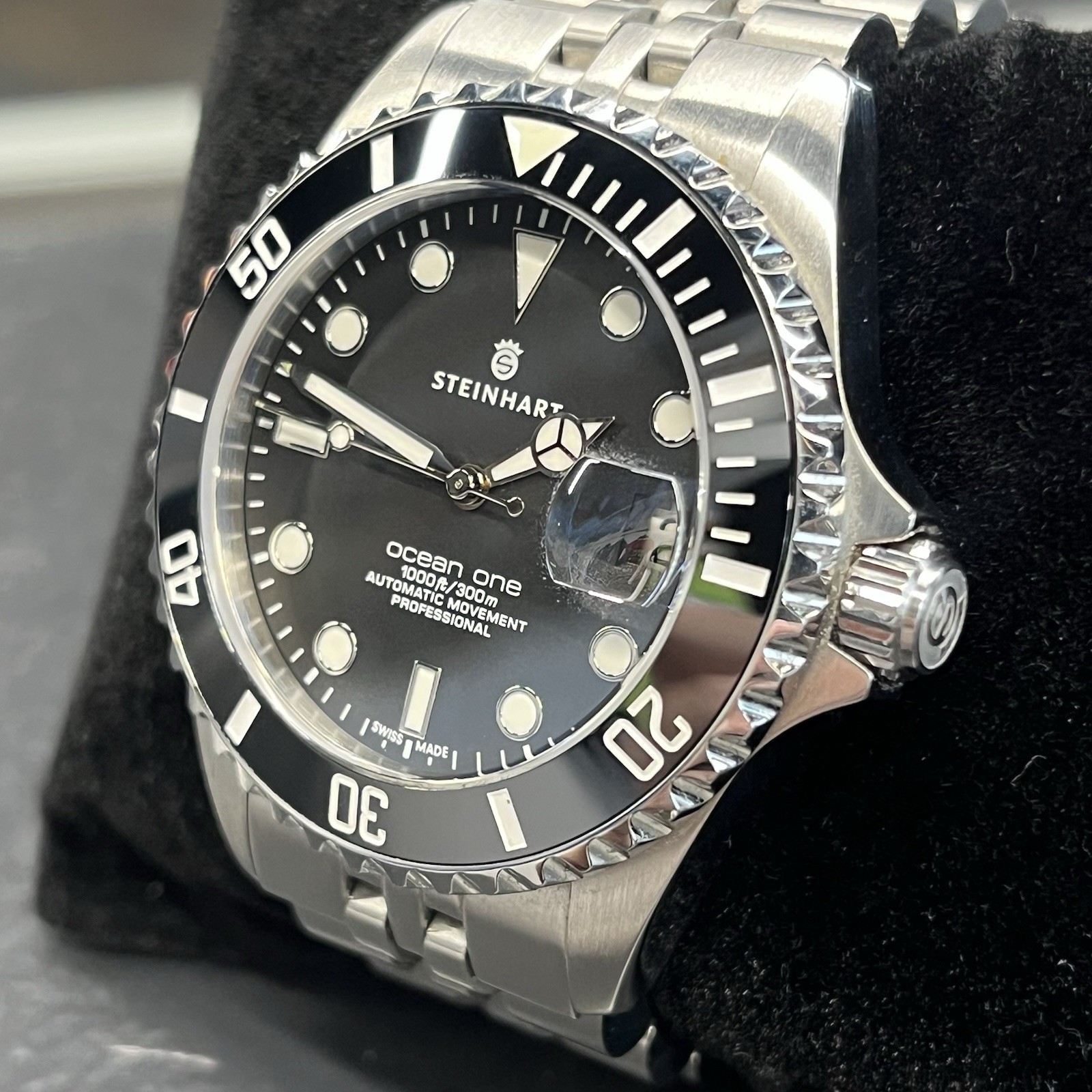 Steinhart Ocean One 39 Black Swiss Automatic Diver Watch
