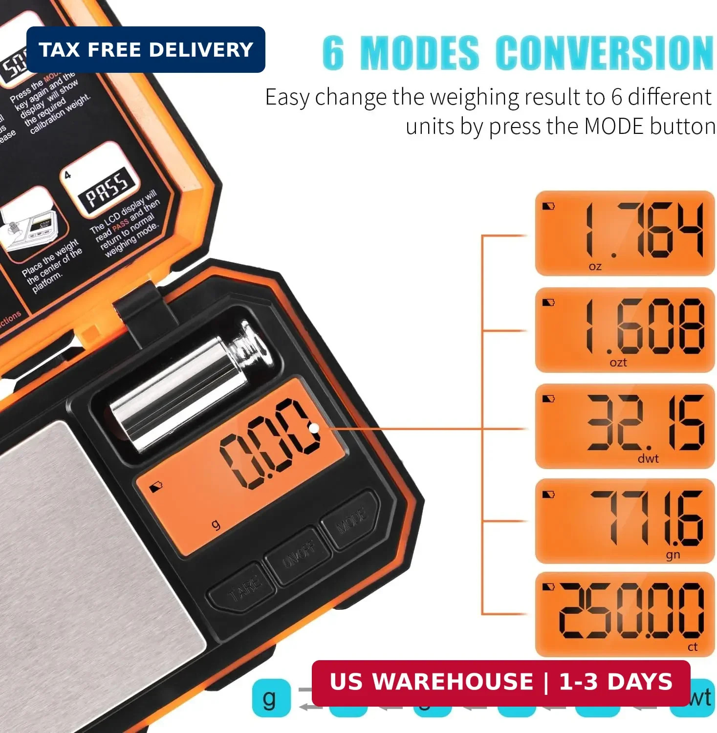 Fuzion Digital Pocket Scale, 500g x 0.01g Gram Scale, Mini Scale 6 Units Jewelry