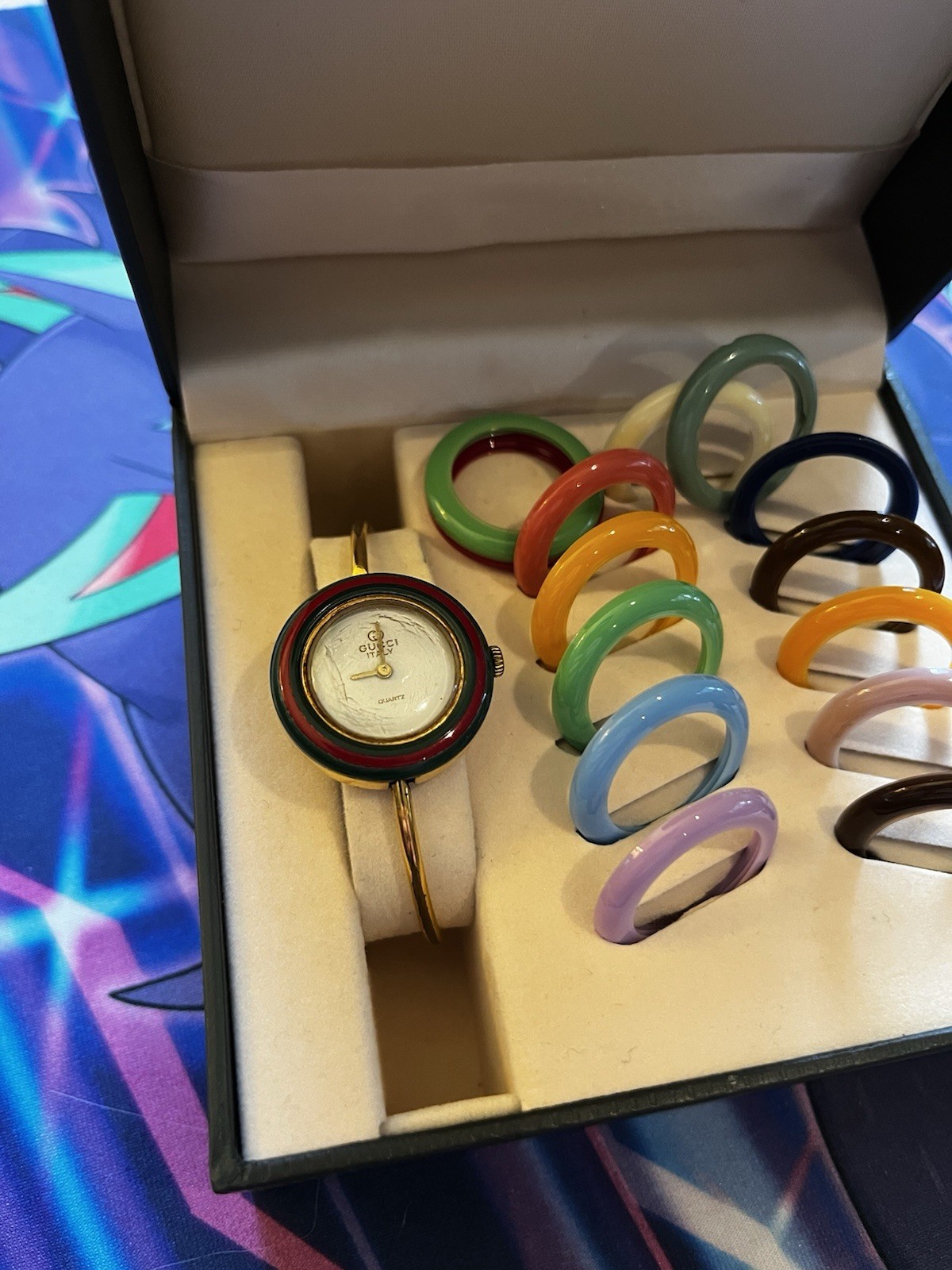 Vintage Gucci Change Bezel 11/12 12+ Colours Quartz Watch 1st Gen
