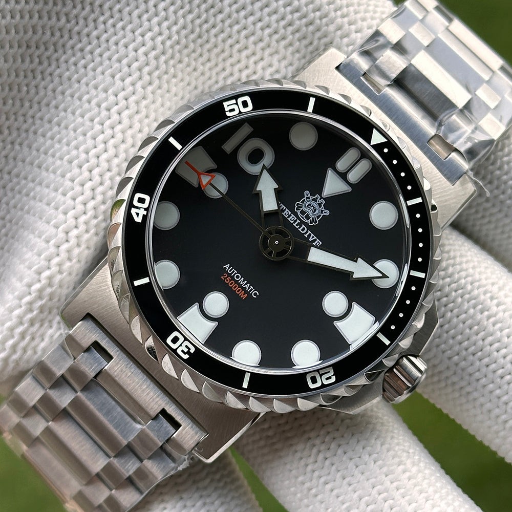 STEELDIVE SD1982 Mens 46.5mm Automatic Dive Watch NH35 Sapphire Steel