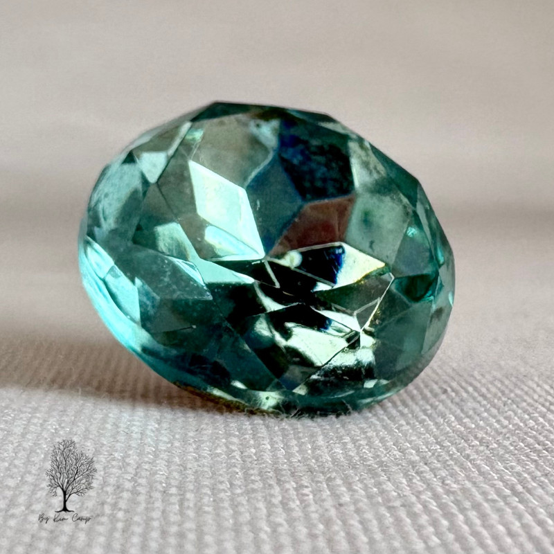 Vintage Czech NOS 20mm Aquamarine Glass Rhinestones Gold Foil Back Lot of 12