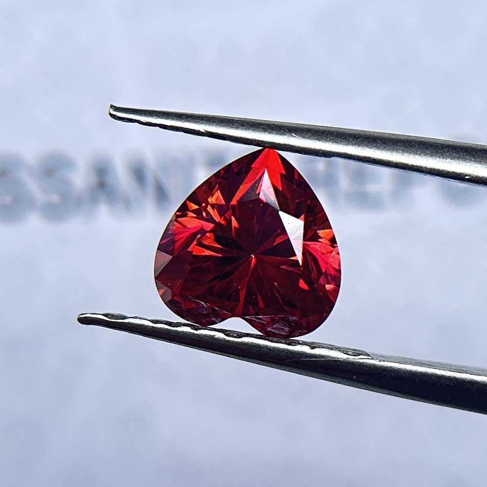 1PCS Heart Cut Garnet 3x3mm-11x11mm Loose Moissanite Stone for Jewelry Making