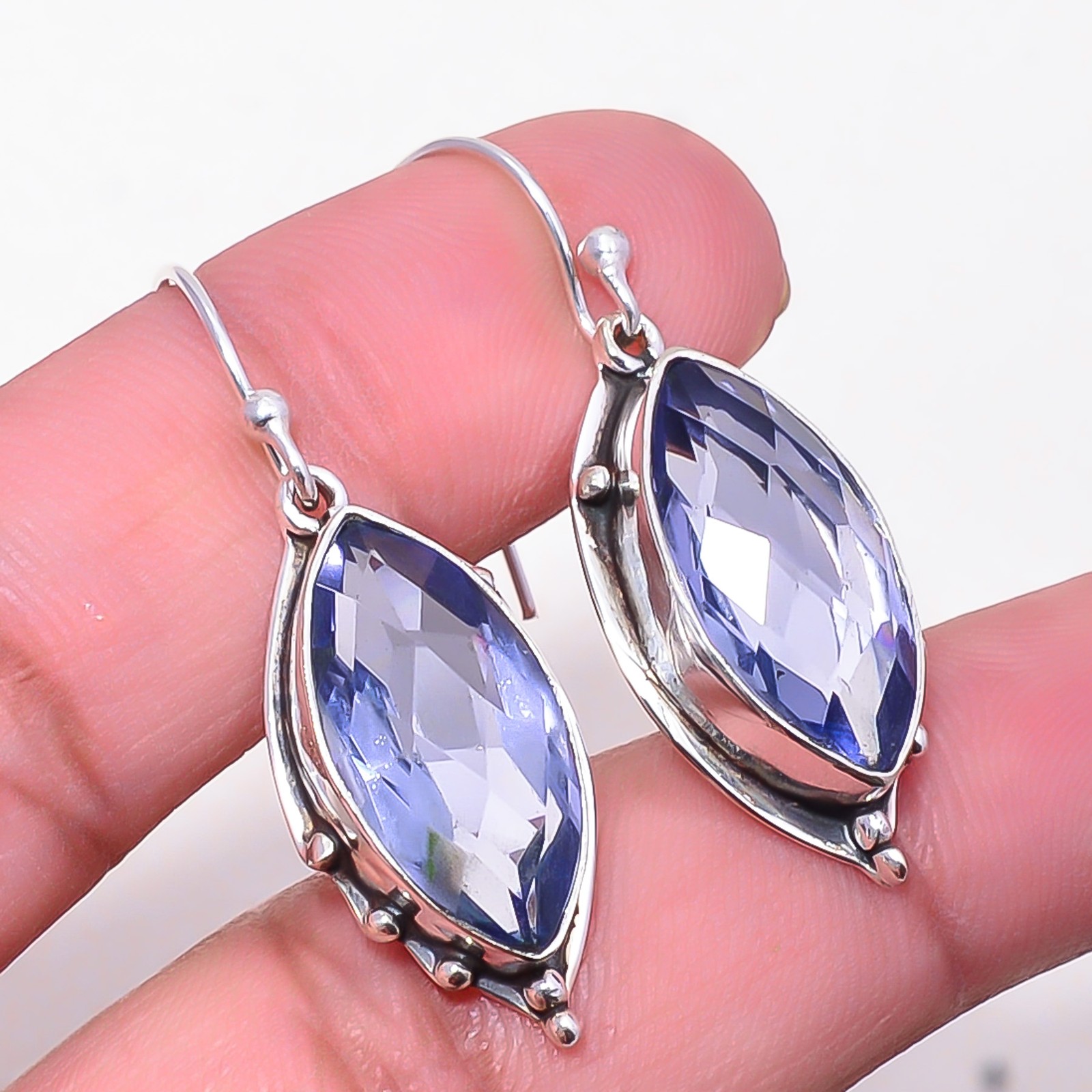 Iolite 925 Sterling Silver Earring 1.56″ E_10182_1004_78, Christmas Gift
