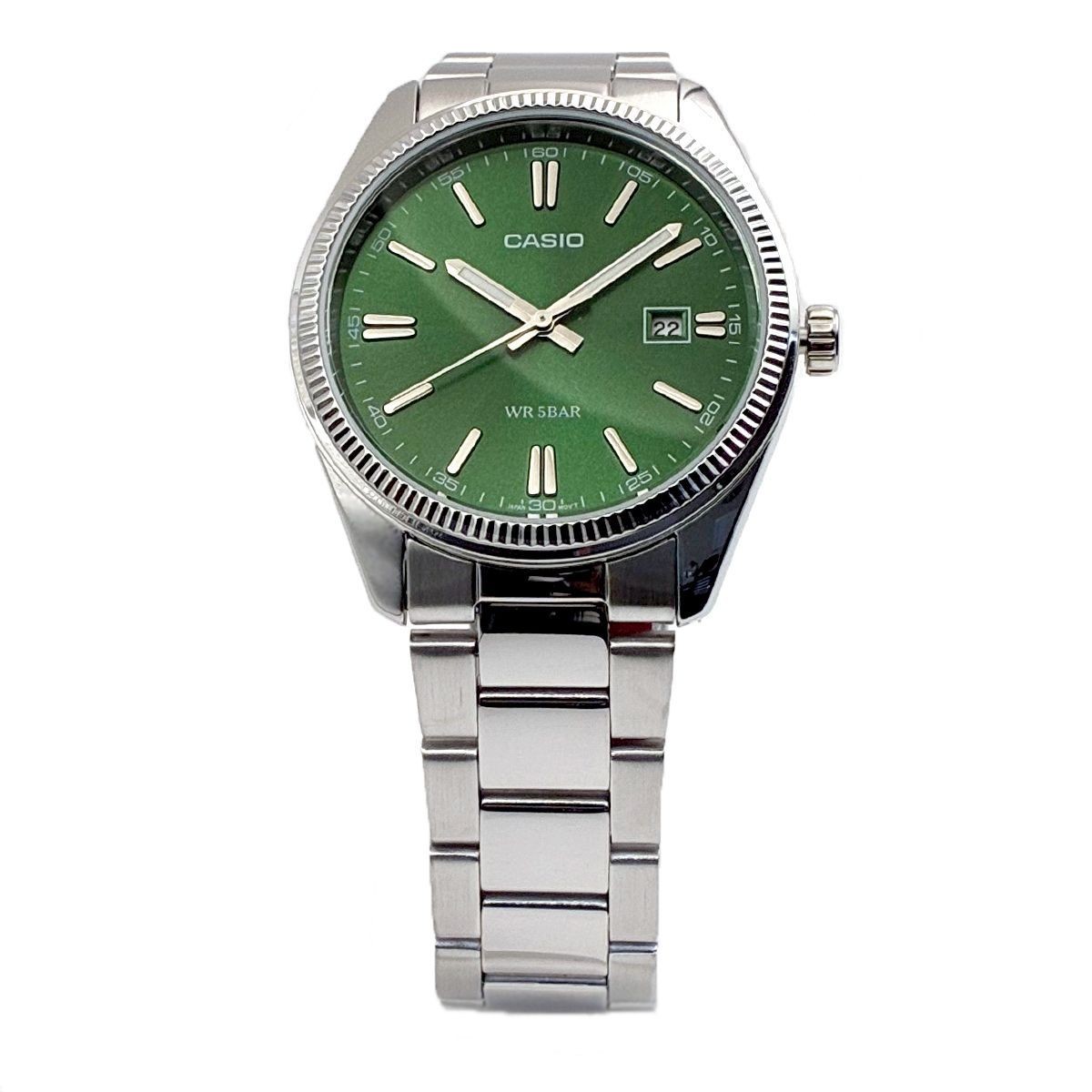 CASIO Collection CASIO Standard Analog MTP 1302D 3AJF Watch Green x Silver Men’s
