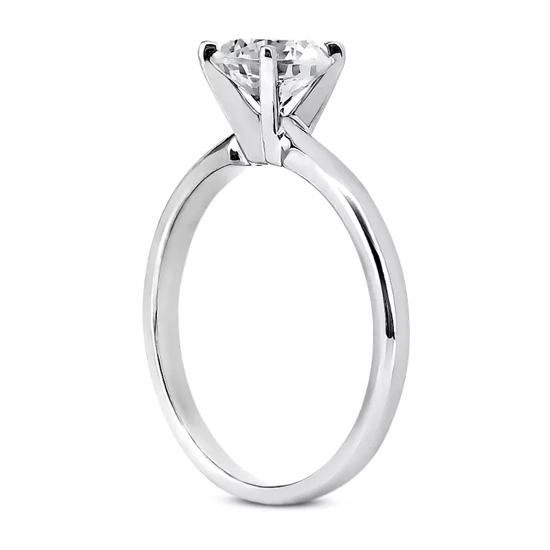 Solitaire Engagement Ring Platinum Classic Round 1.06 CT Lab-Grown Diamond D VS1