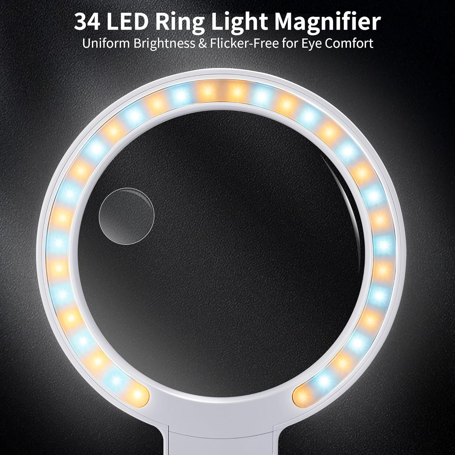 5.5-Inch Magnifying Glass with Light and Adjustable Stand for Seniors