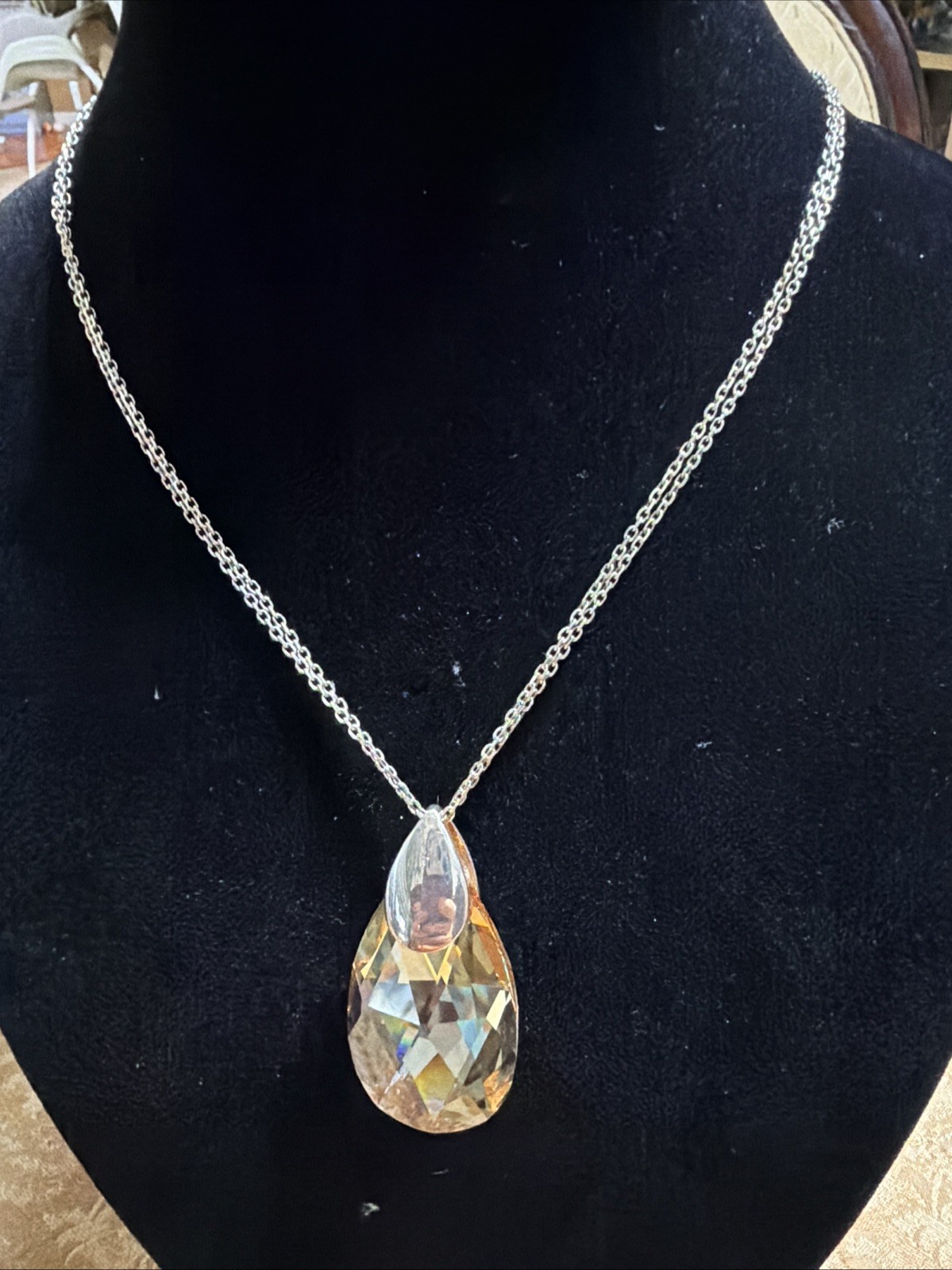 MILOR 925 Sterling Silver 30 inch Chain with Teardrop Pendant,