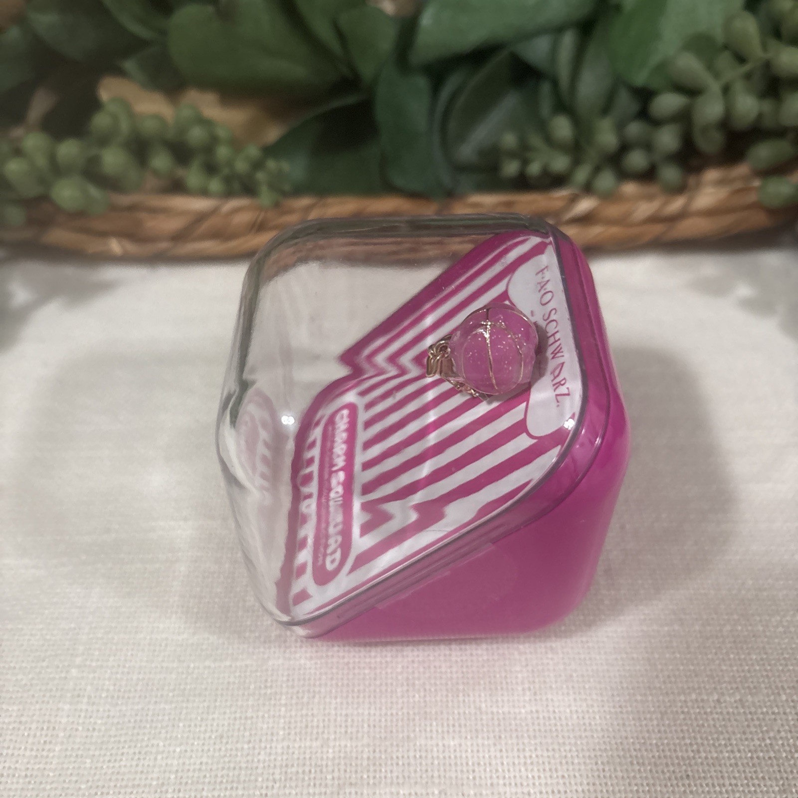 FAO Schwarz charm squad Metal Dangle Charm Pink Basketball Gold Lobster Closure