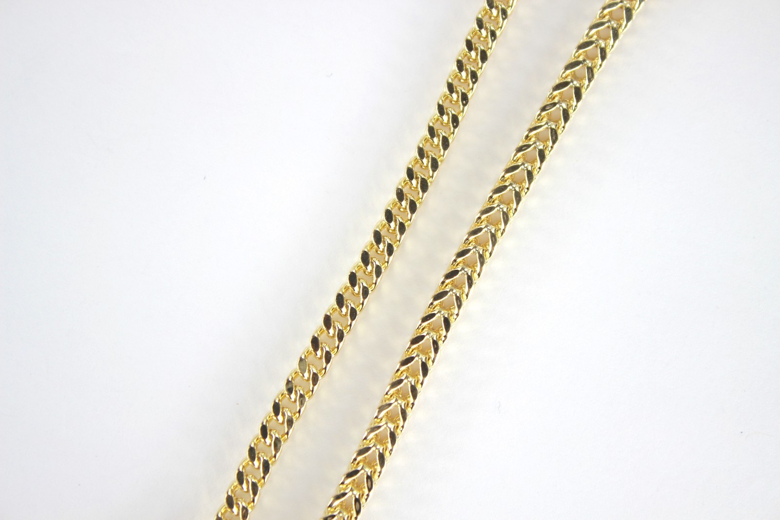 Authentic 14K Hollow Yellow Gold Franco Necklace Chain 2-3.5mm/16-30″