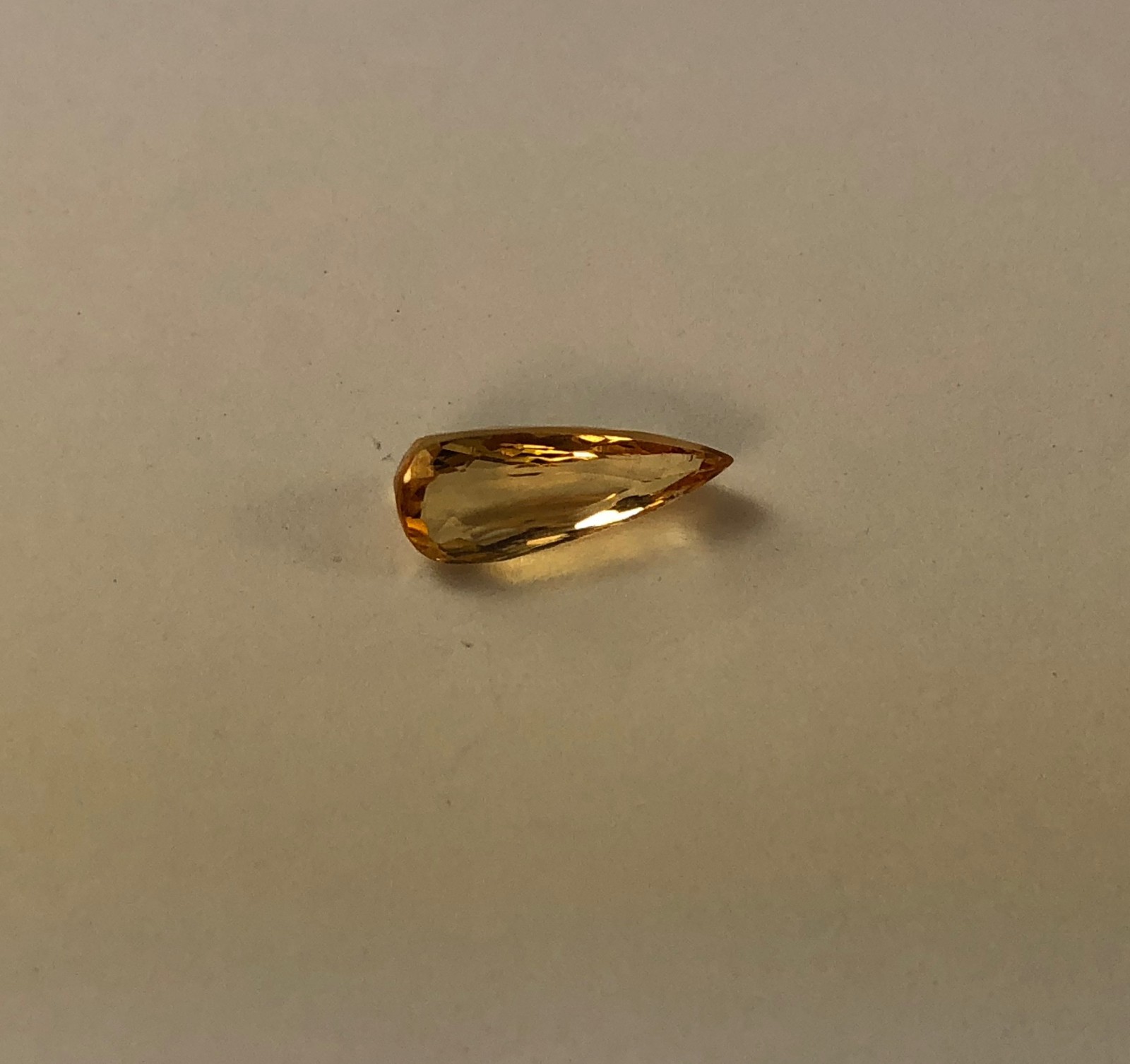Imperial Topaz 1.64 Ct Clarity IF Pear Cut Natural Golden Brazil I067
