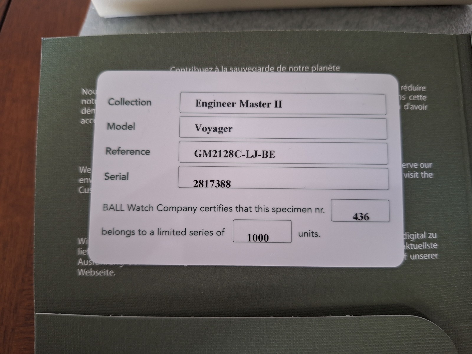 Ball Engineer Master II Voyager GM2128C-LJ-BE